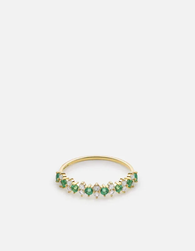 Flor Chalcedony Ring, 14k Gold Pavé