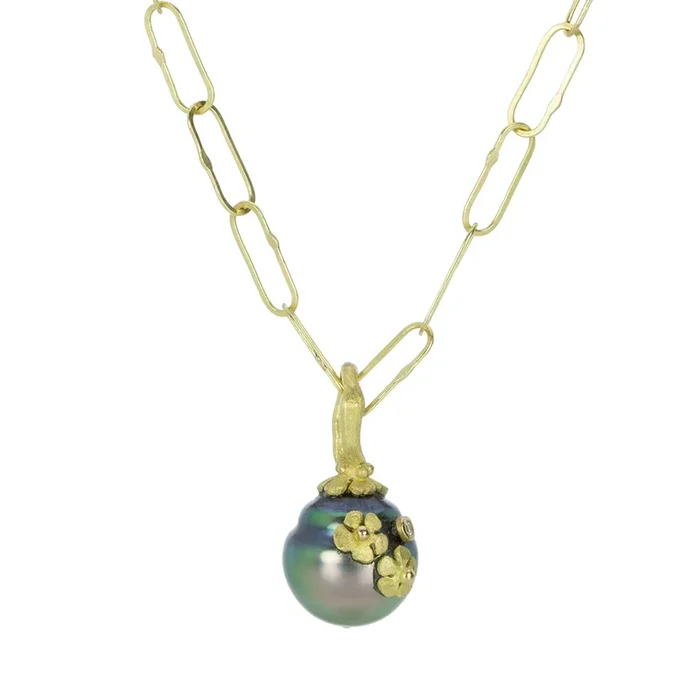 Floral Tahitian Pearl Pendant (Pendant Only)