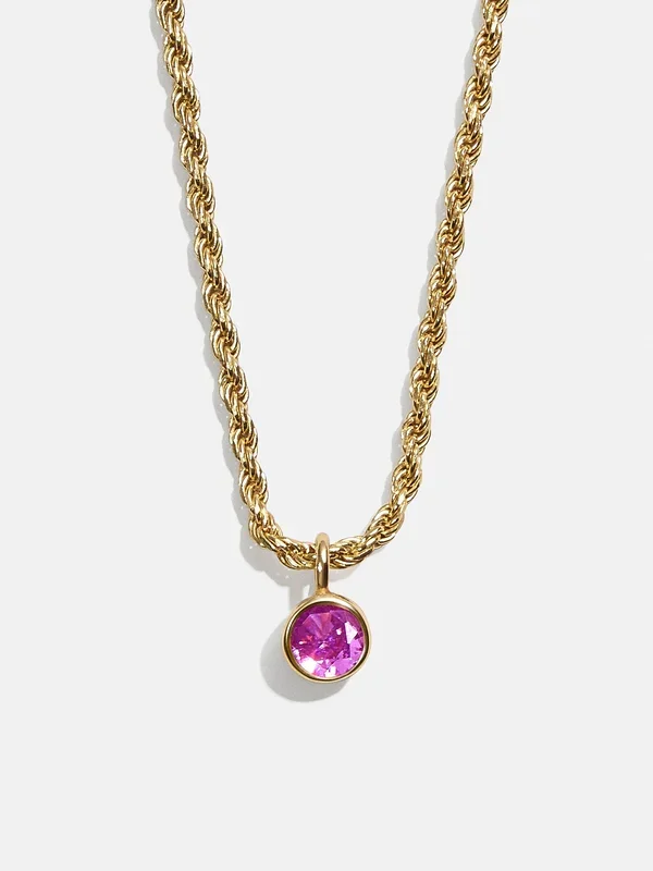 Florence 18K Gold Plated Sterling Silver Birthstone Necklace – Rose