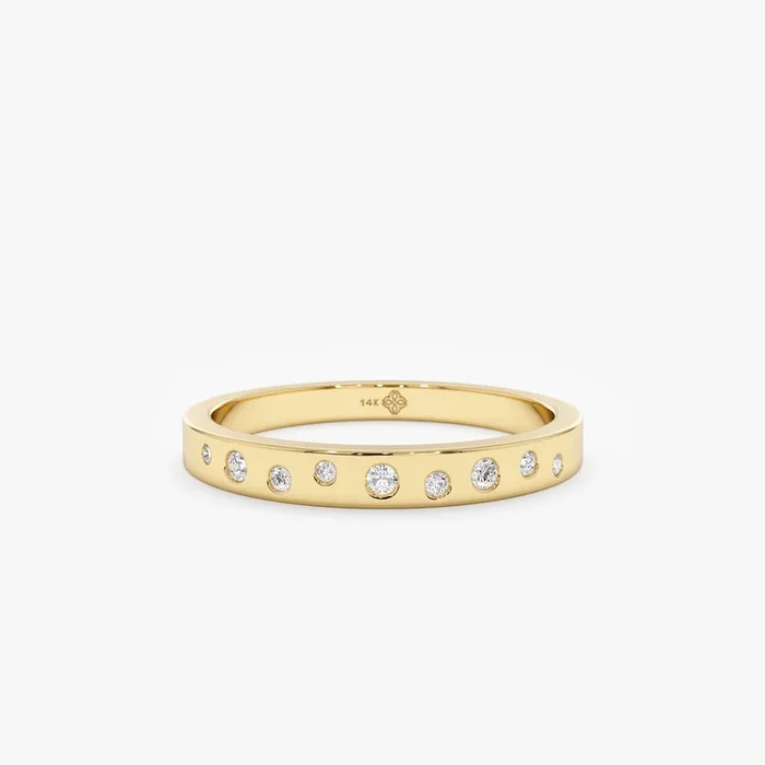 Flush Set Diamond Band, Eliana