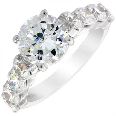 Flyer Fit Perfected Shared Prong by Martin Flyer Diamond Setting in Platinum (1 5/8ct tw)