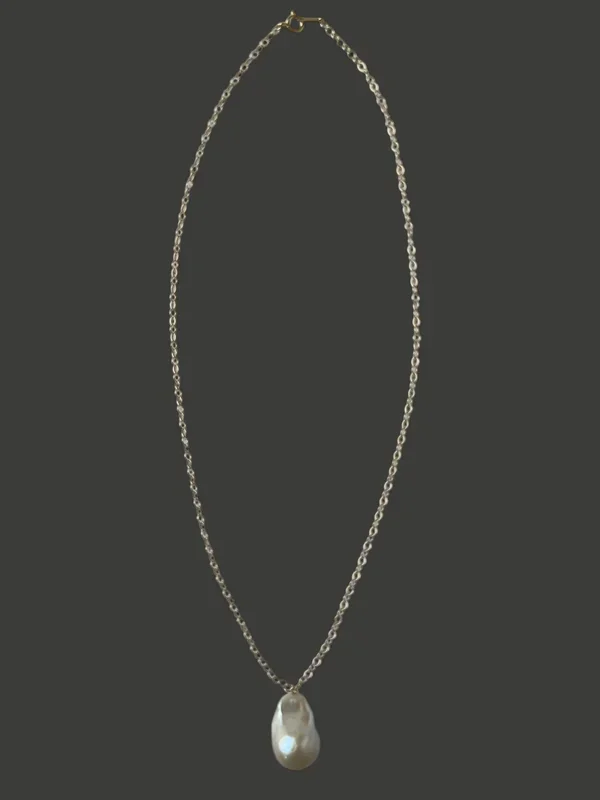 FN50 Baroque Pearl Oval Chain Necklace