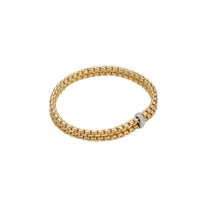 Fope Eka 18k 2 Row Flex’It Bracelet with Pavé Diamond