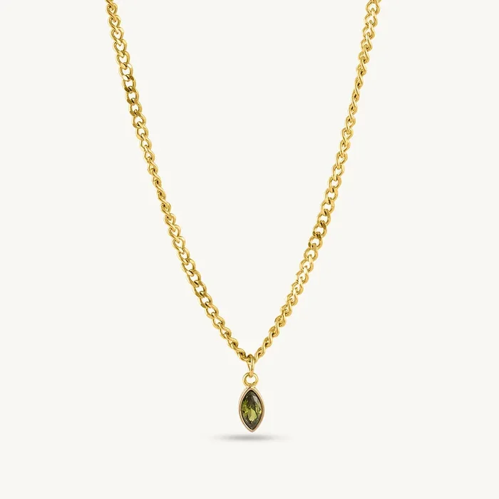 Forest Tear Birthstone Necklace