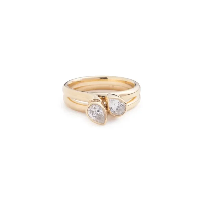 Forever & Always a Pair – Love : 1.6ct Diamond Bookend Ring Stack