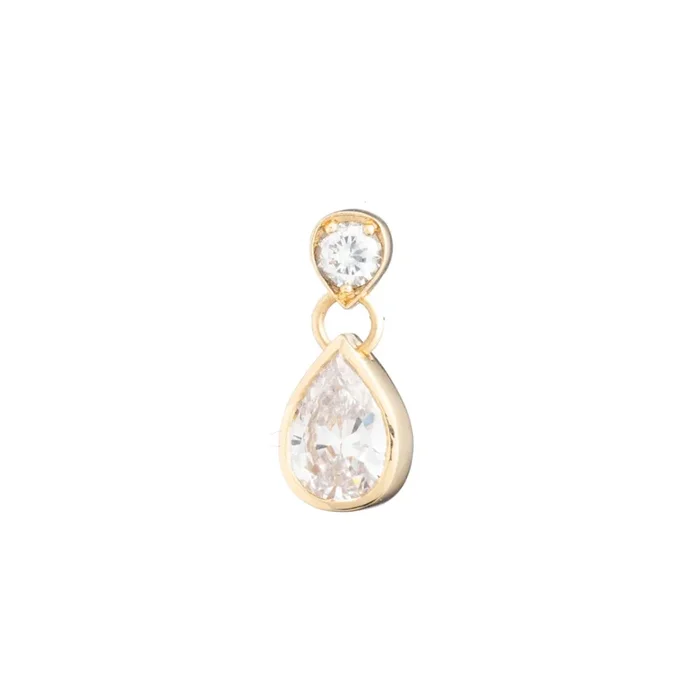Forever & Always a Pair Double Drop Earring : in Yellow Gold with Pear Diamonds