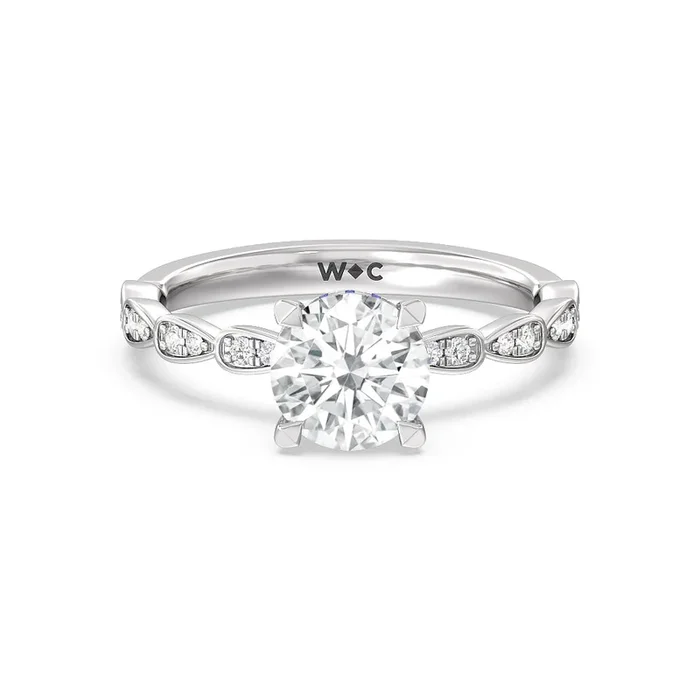 Forget-Me-Not Hidden Halo Engagement Ring