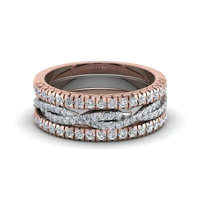 French Pave Rope Stackable Band