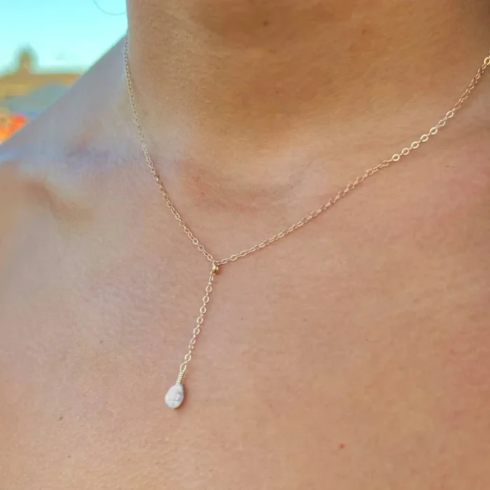 Freshwater Pearl | Lariat Drop Necklace