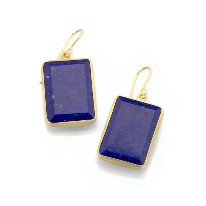 Front Faceted Lapis Earrings