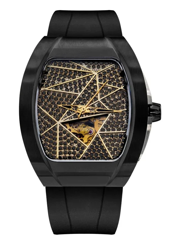 Frost NYC Diamond Evolution Women’s Watch – Automatic Skeleton Black Triangle DLC | WFRST-01-TD-B Black Band | Pre – Sale