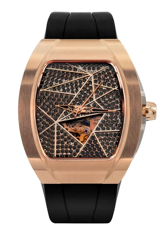 Frost NYC Diamond Evolution Women’s Watch – Automatic Skeleton Rose Triangle | WFRST-01-TD-R Black Band | Pre – Sale