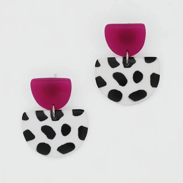 Fuchsia Cleo Dot Earrings