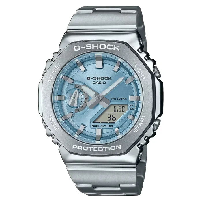G-Shock G-Steel 2100 Series Silver Tone Watch – Blue Dial
