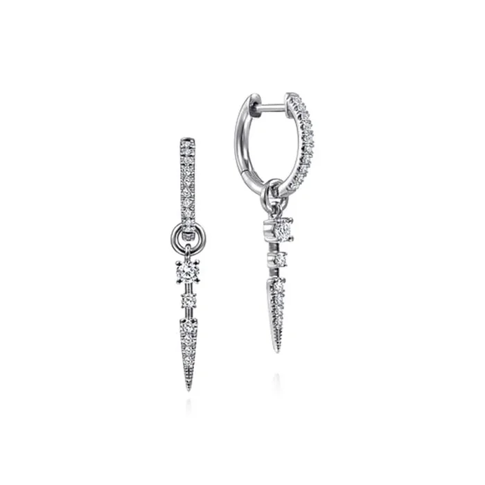 Gabriel Diamond Huggie Drop Earrings