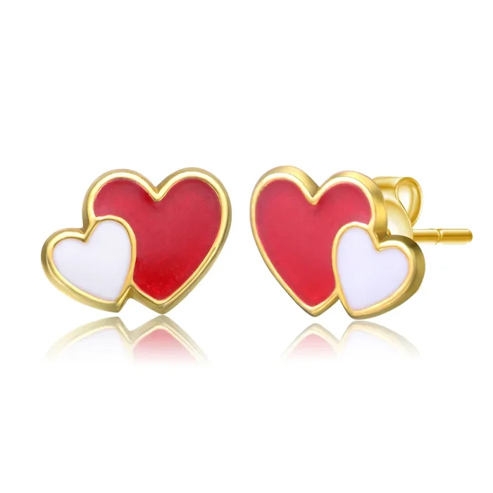 Gabrielle Double Heart Stud Earrings