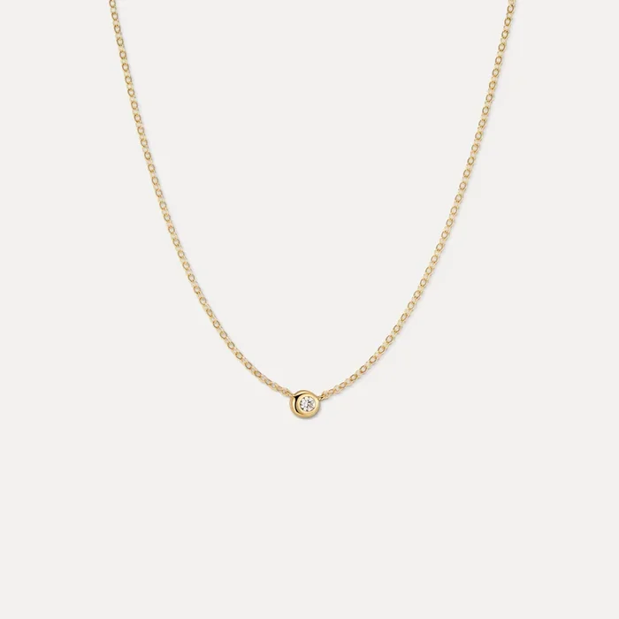 Gaia White Sapphire Solitaire Necklace