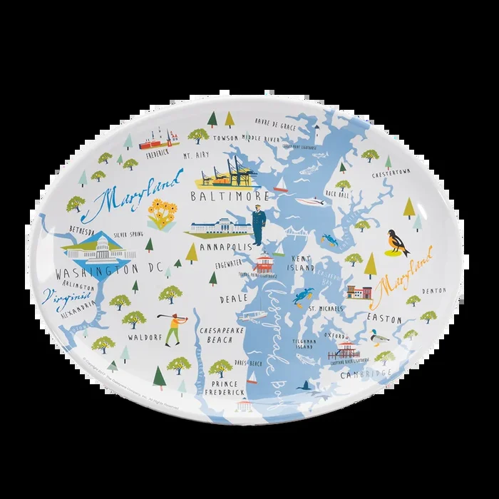 Galleyware 16″ Melamine Oval Chesapeake Bay Platter