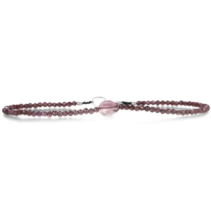 Garnet and Tourmaline Beaded Bracelet