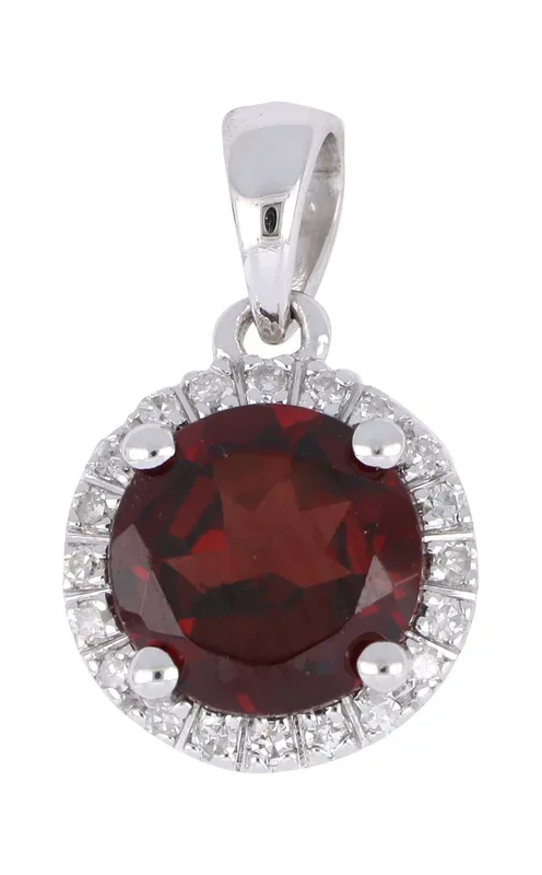 Garnet Ladies Pendant (Garnet 1.49 cts. White Diamond 0.18 cts.)