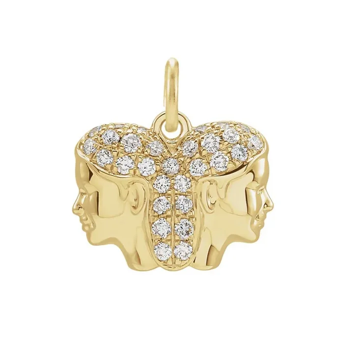 Gemini Diamond Zodiac Charm