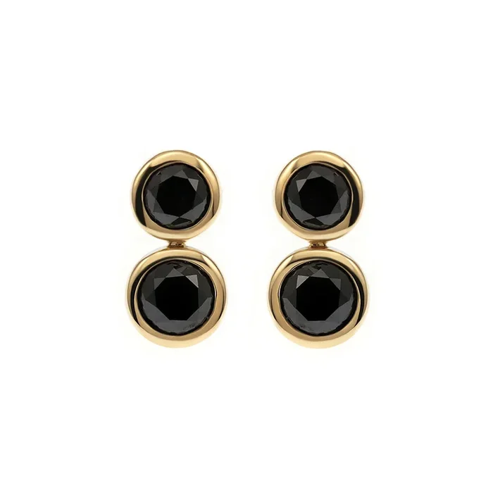 Gemini Earrings in Black Diamonds
