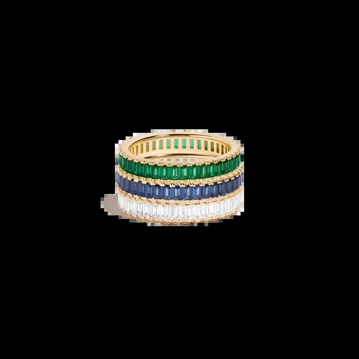 Gemstone Baguette Eternity Ring Stack