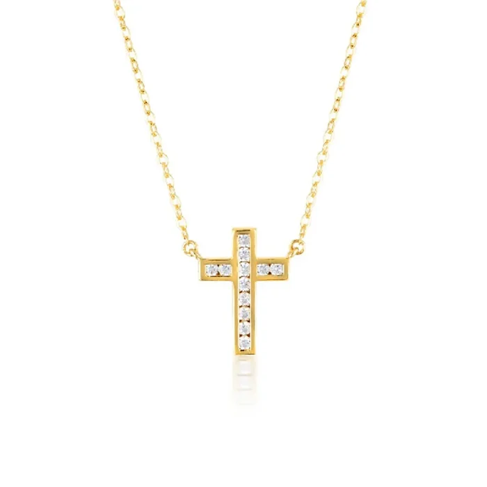 Georgini Gold Plated Sterling Silver Zirconia Spiritus Pendant On Chain