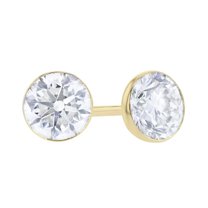 Get Naked Bezel Diamond Stud Earrings 1/4ct