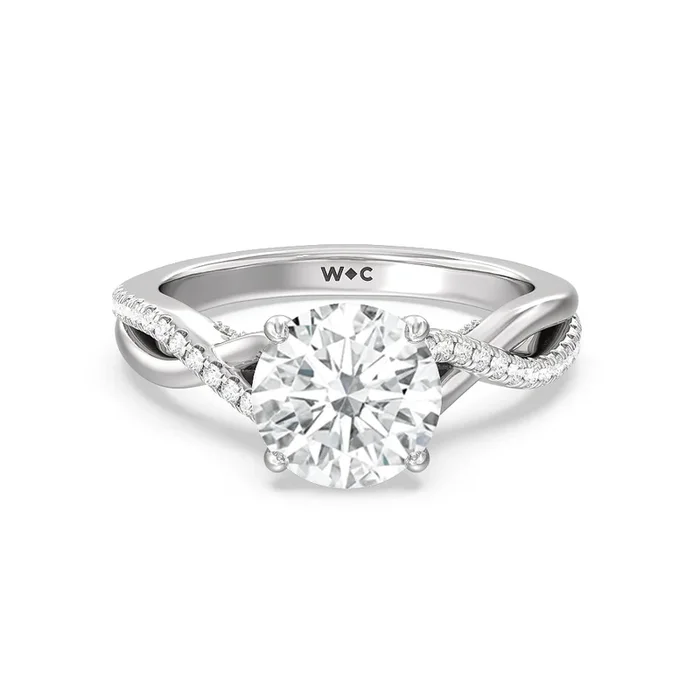 Glamour Ribbon Swirl Engagement Ring