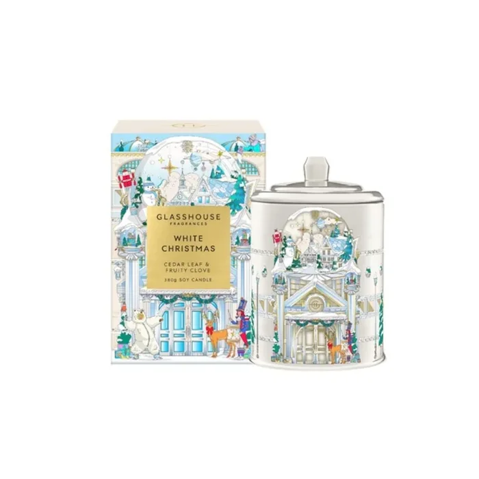 Glasshouse Fragrances 13.4 Oz. Christmas Candle – White Christmas