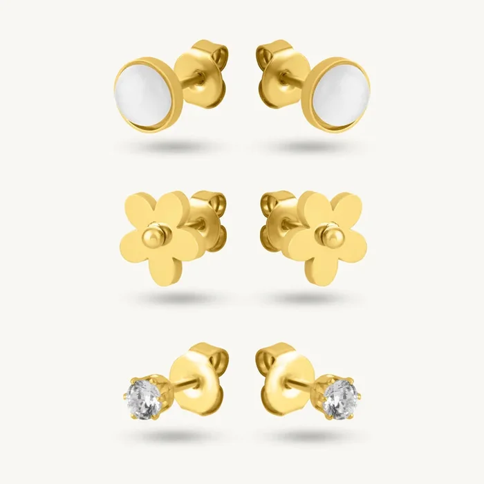 Glow Dots Minimal Stud Earring Set