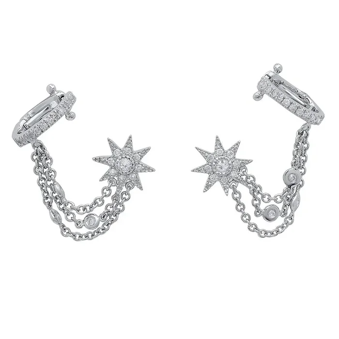 Glow Star Cuff and Chain – White