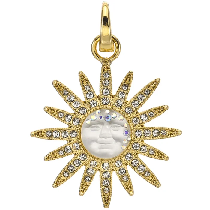 Goddess Seaview Moon Divine Starburst Open Ring Charm (Goldtone)