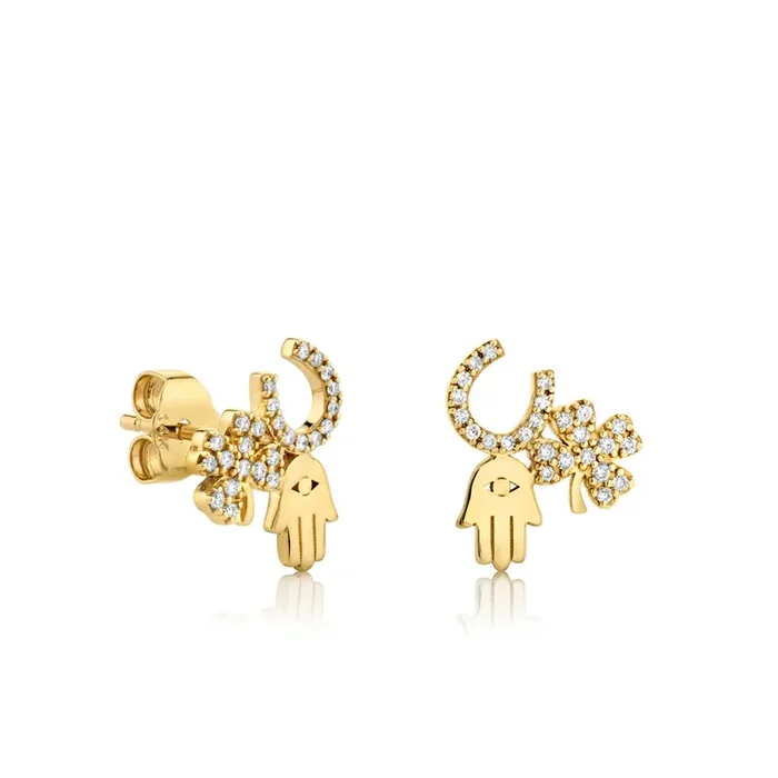 Gold & Diamond Luck and Protection Stud