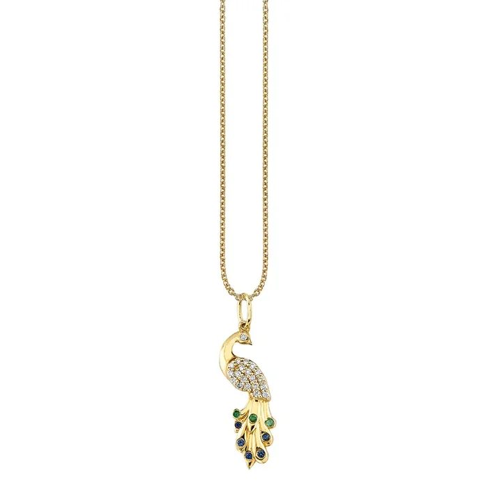 Gold & Diamond Peacock Charm