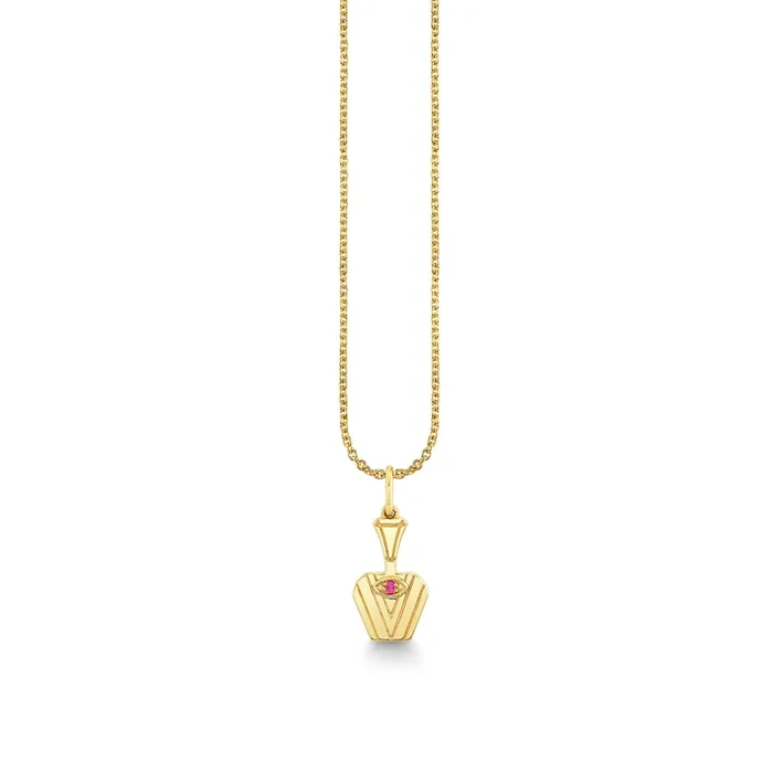 Gold & Pink Sapphire Wicked Glinda Pure Potion Bottle Charm