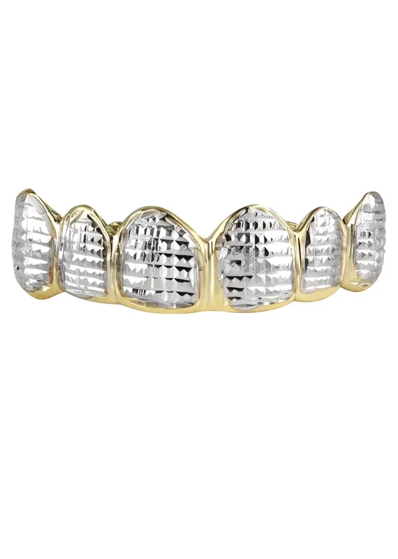 Gold 6 Teeth Diamond Cut Grillz