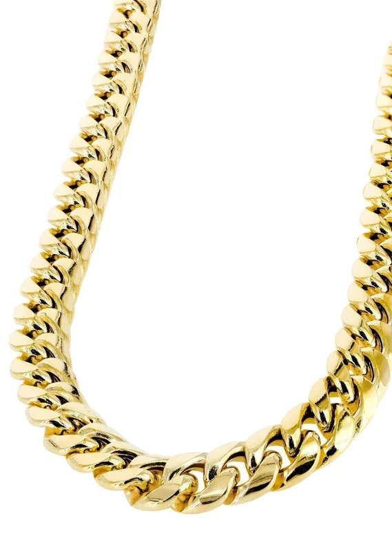 Gold Chain – Womens Semi Solid Miami Cuban Link Chain 10K/14K Gold