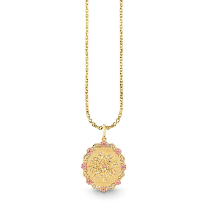 Gold, Diamond & Pink Sapphire Wicked Glinda Wand Coin