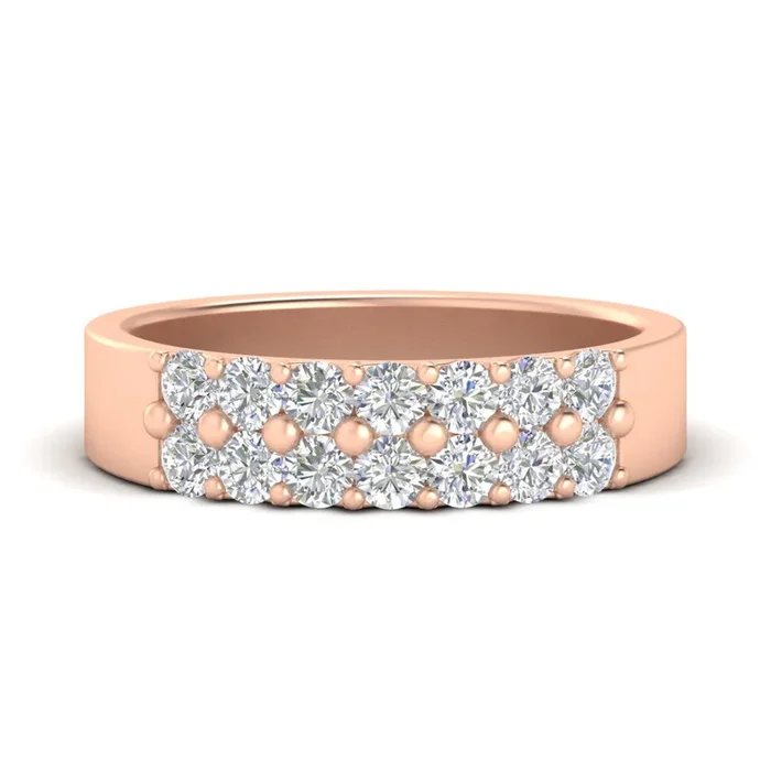 Gold Double Row Wedding Ring
