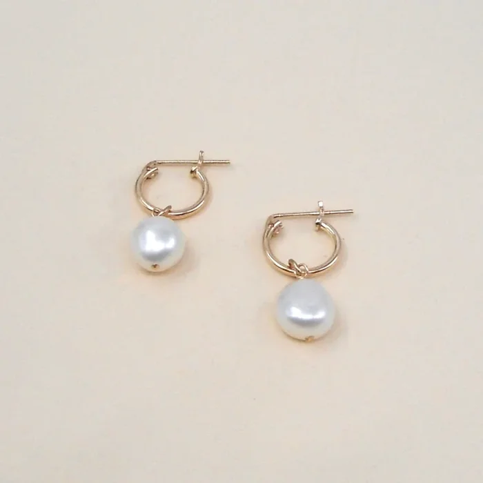 Gold Filled Alina Pearl Hoops Wholesale