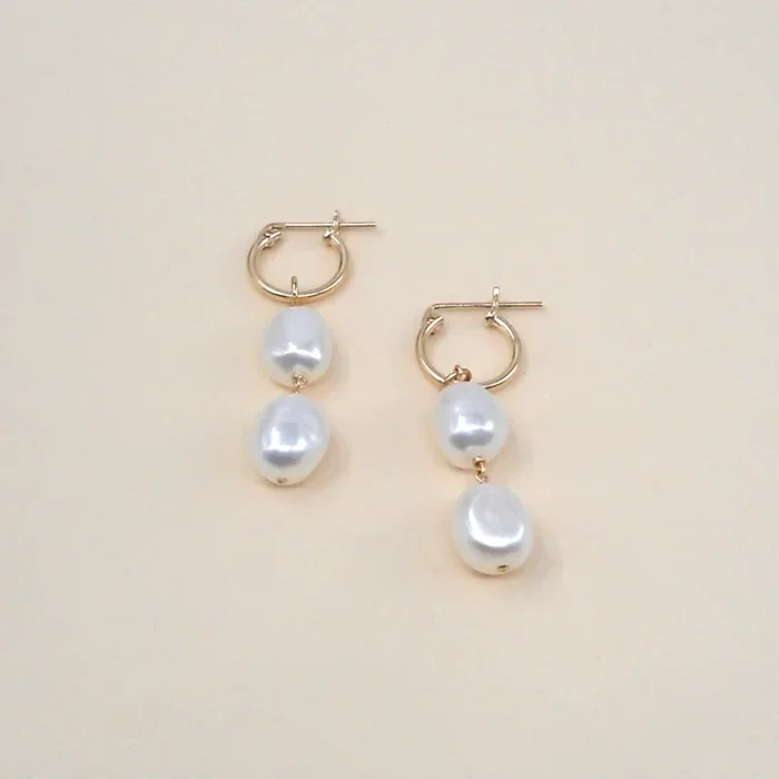 Gold Filled Double Pearl Hoops Wholesale