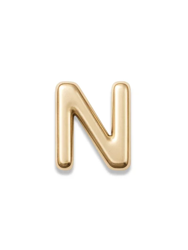 Gold Letter Slide Charms Letter N