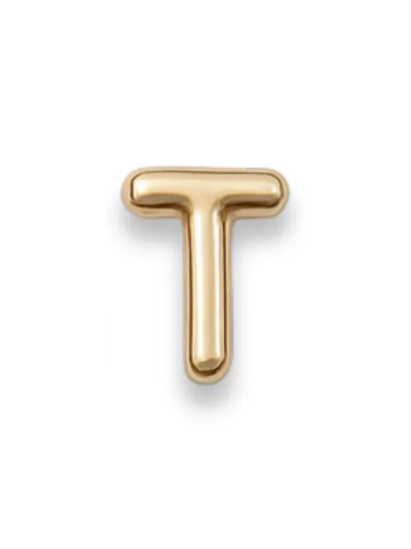 Gold Letter Slide Charms Letter T