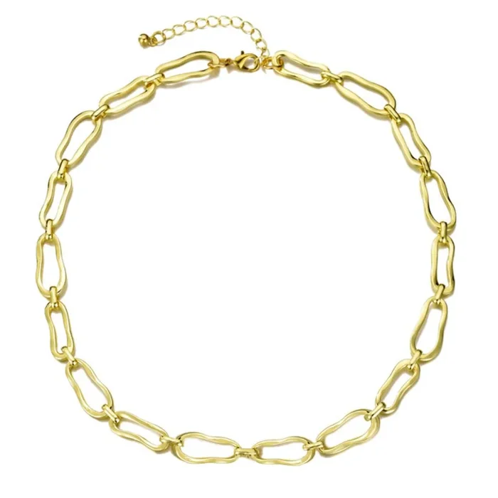 Gold Plated Organic Link Necklace