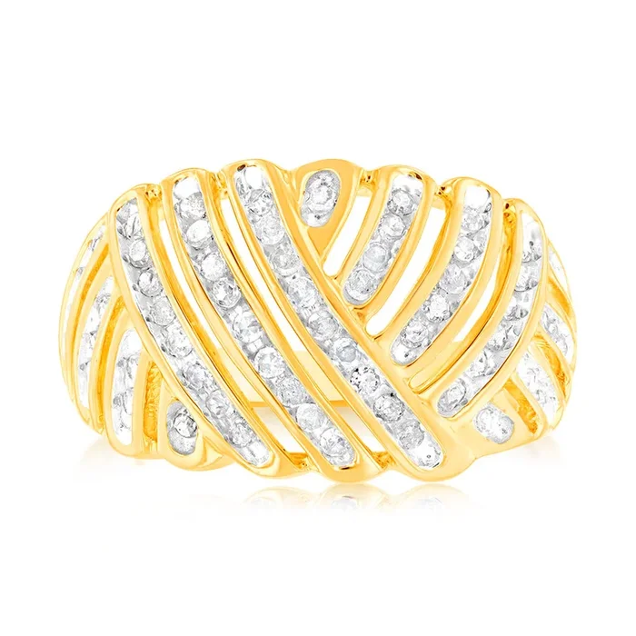 Gold plated Sterling Silver 1/2 Carat Diamond Ring