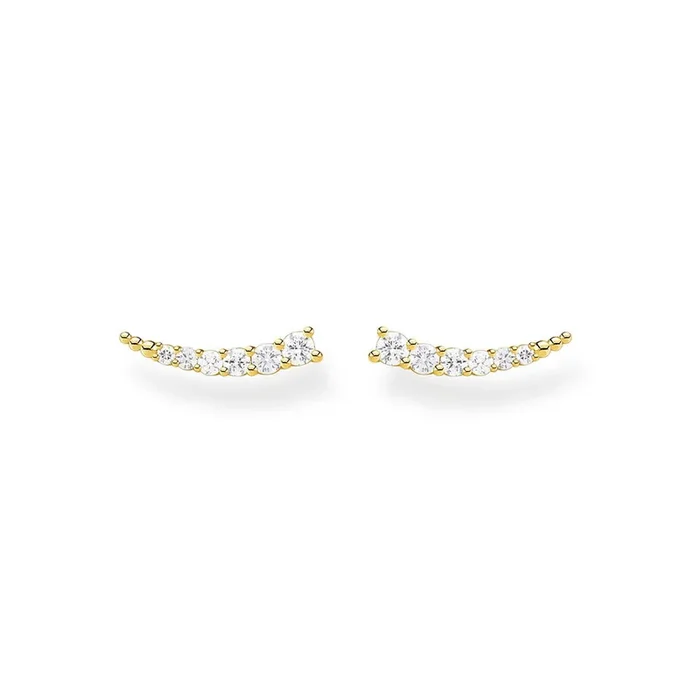 Gold Plated Sterling Silver Thomas Sabo Charm Club Zirconia Ear Climbers