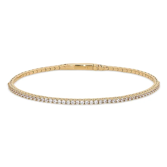 Gold Vermeil April Birthstone Flex Bracelet