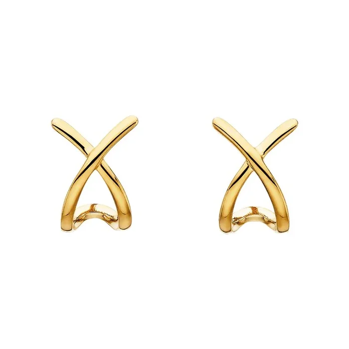 Gold Vermeil Crossover Earrings